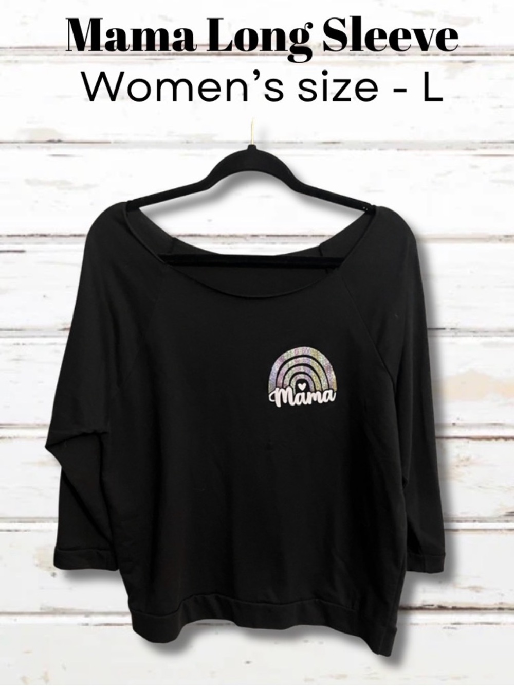 Mama Long Sleeve Sweatshirt - Black - Women's L